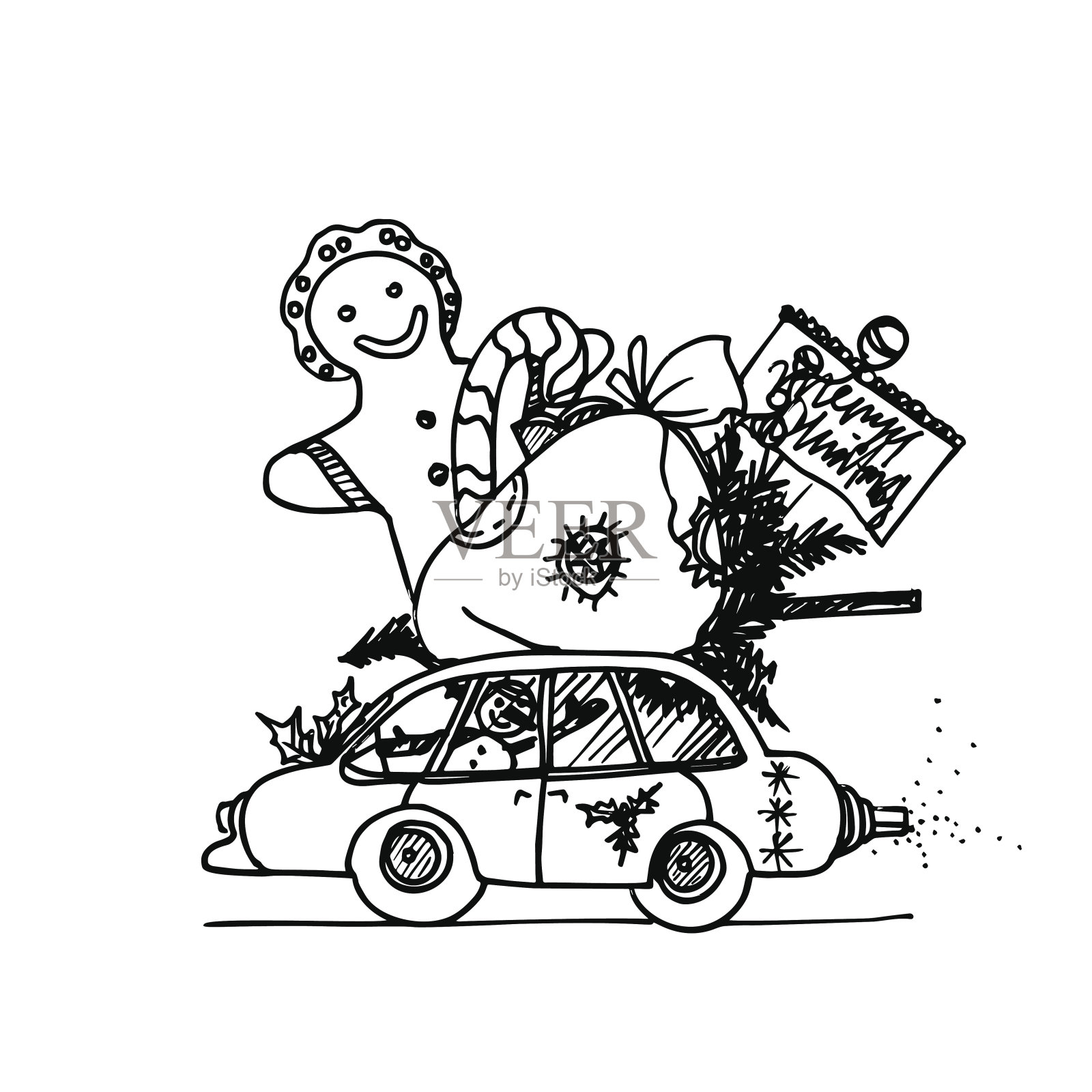 圣诞贺卡插画图片素材