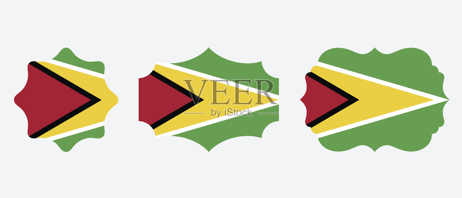 圭亚那国旗图标。Web图标设置。图标集合平面。简单的插画图片素材