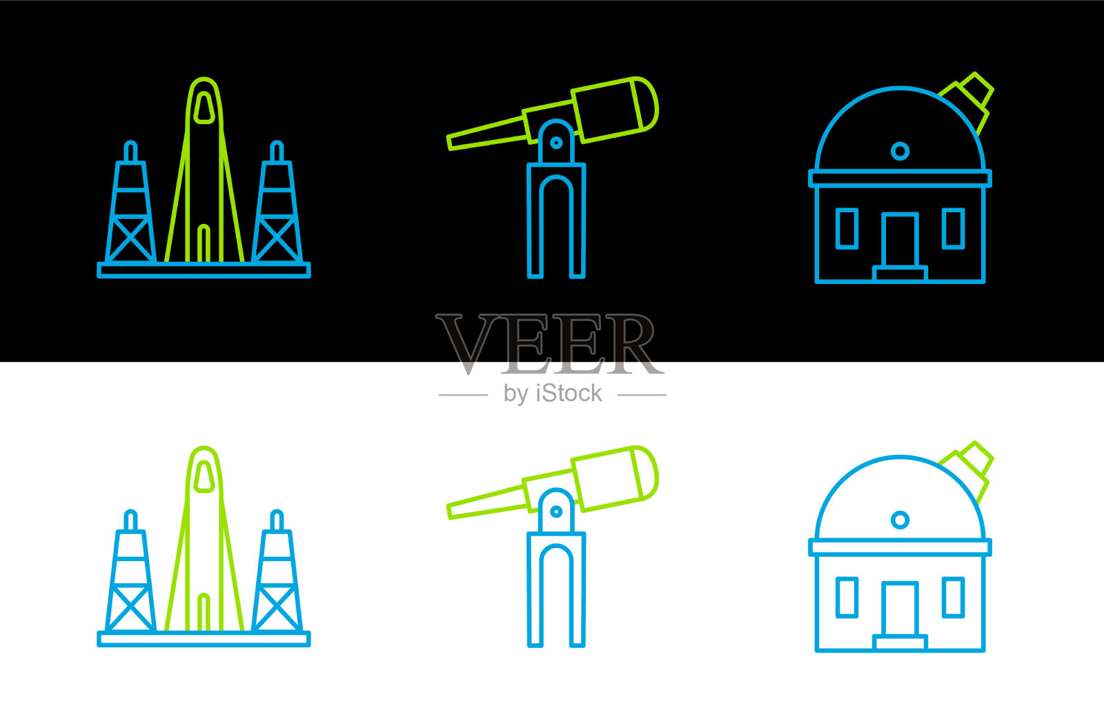 设线天文台火箭发射图标素材