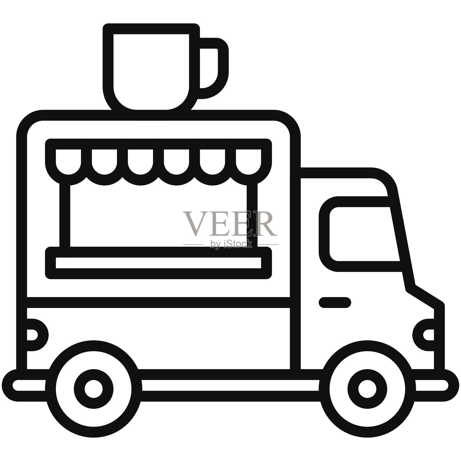 咖啡餐车图标,咖啡店相关向量插画图片素材