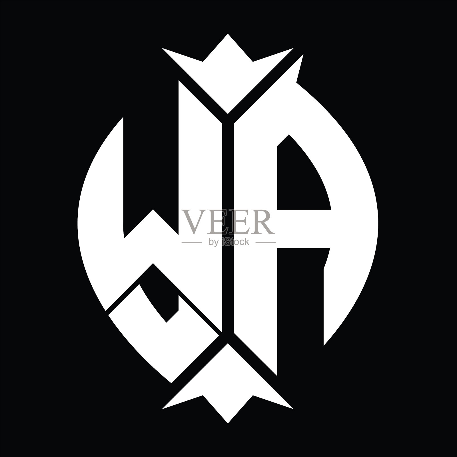 瓦标志字母盾叶设计模板插画图片素材