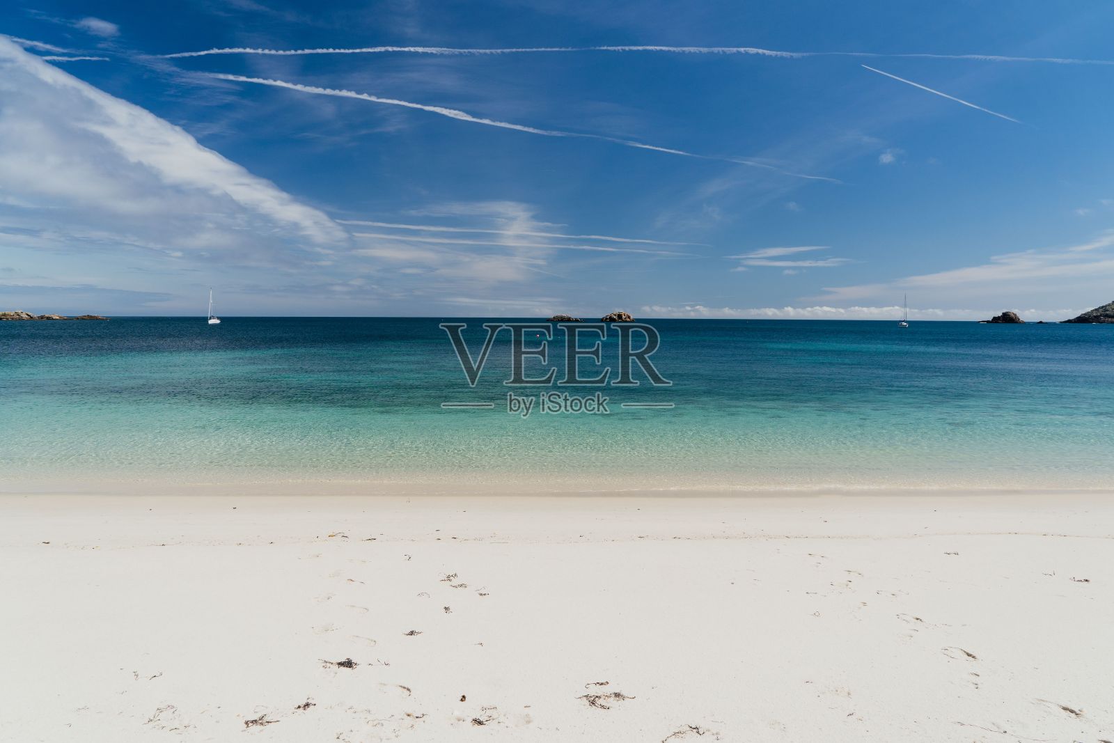 康沃尔郡,圣马丁岛的大海湾风景照片摄影图片