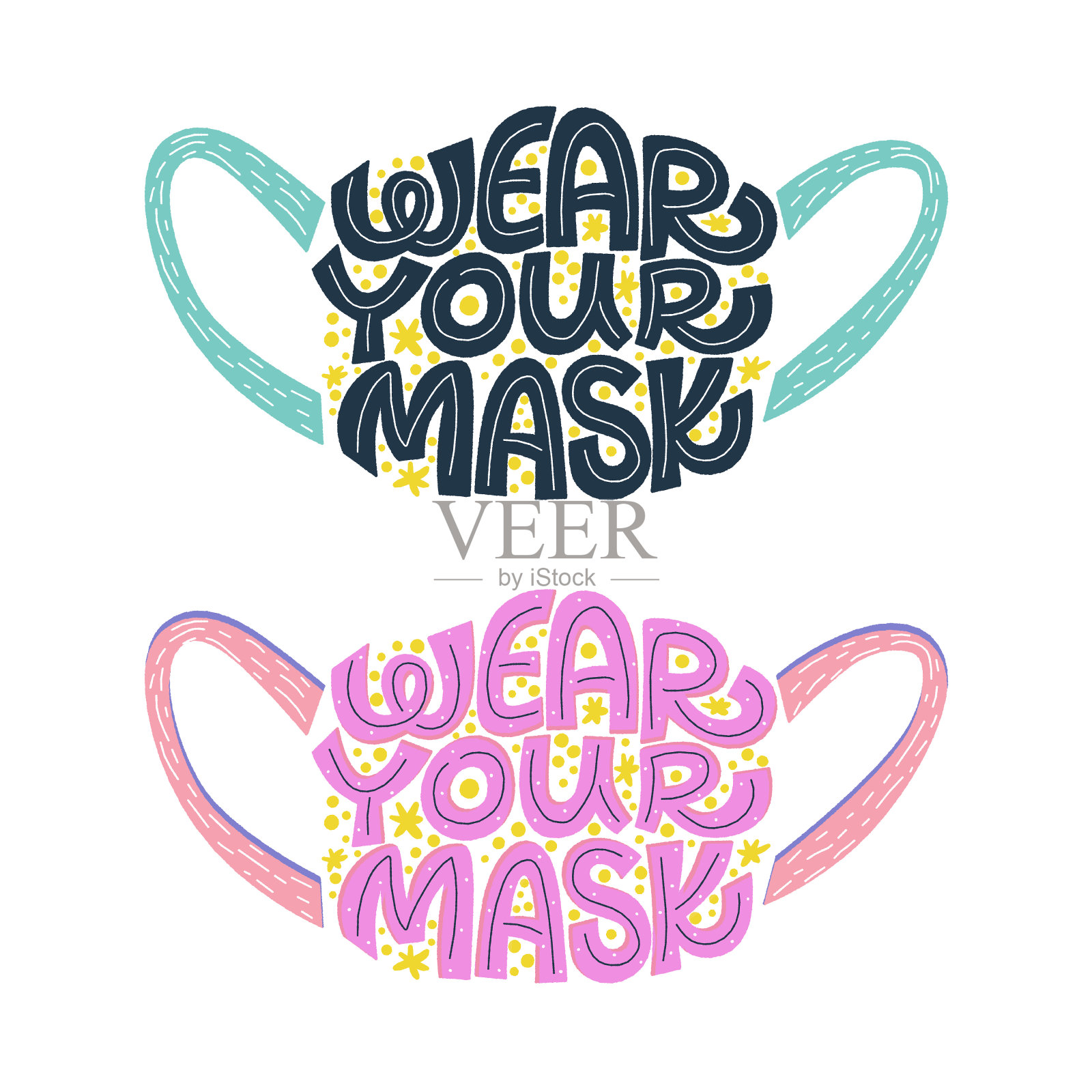 冠状病毒戴口罩概念插画插画图片素材