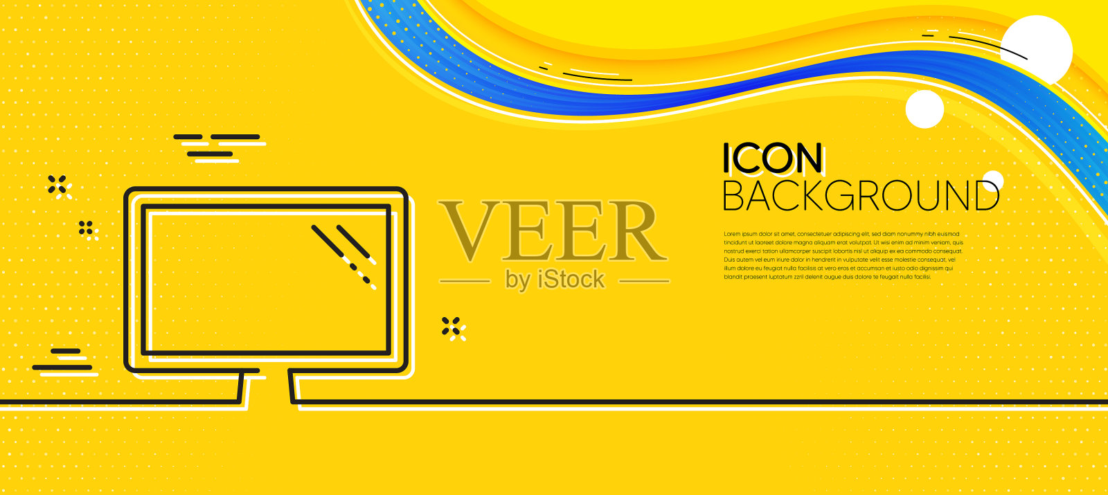 显示器线图标计算机组件设备标志插画图片素材