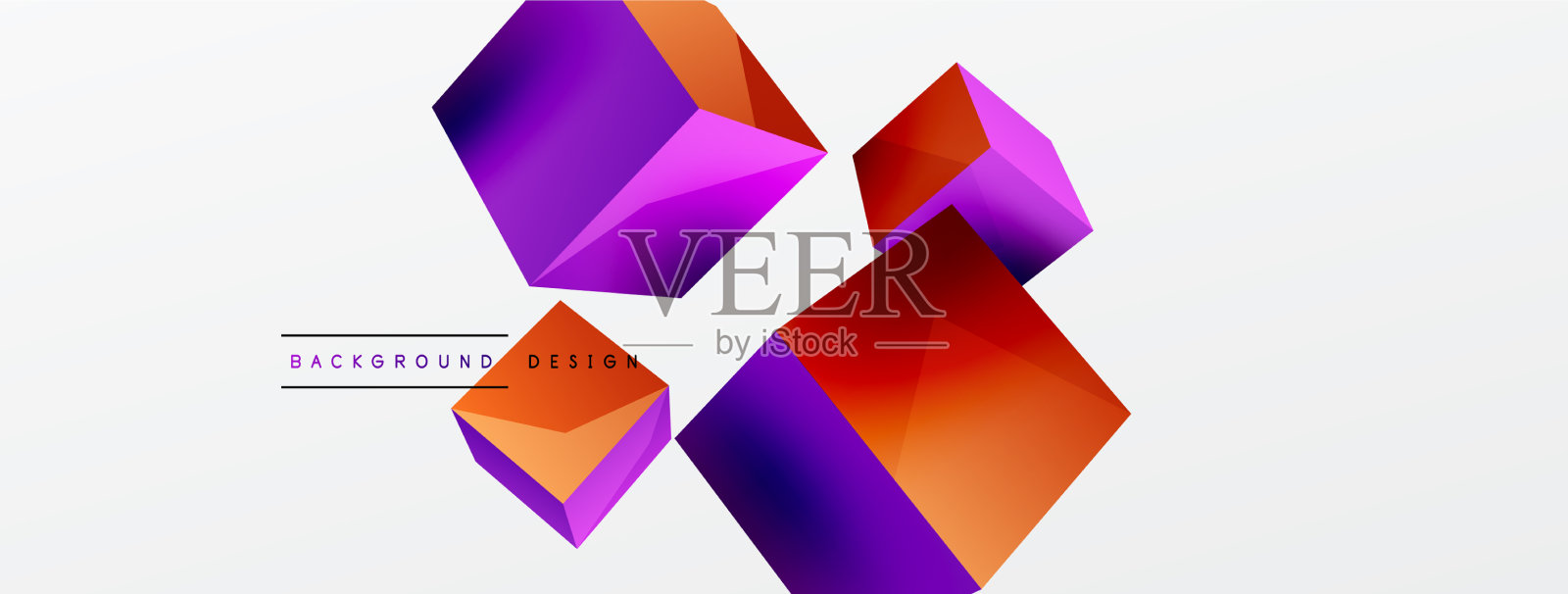 3d立方体抽象背景组成插画图片素材