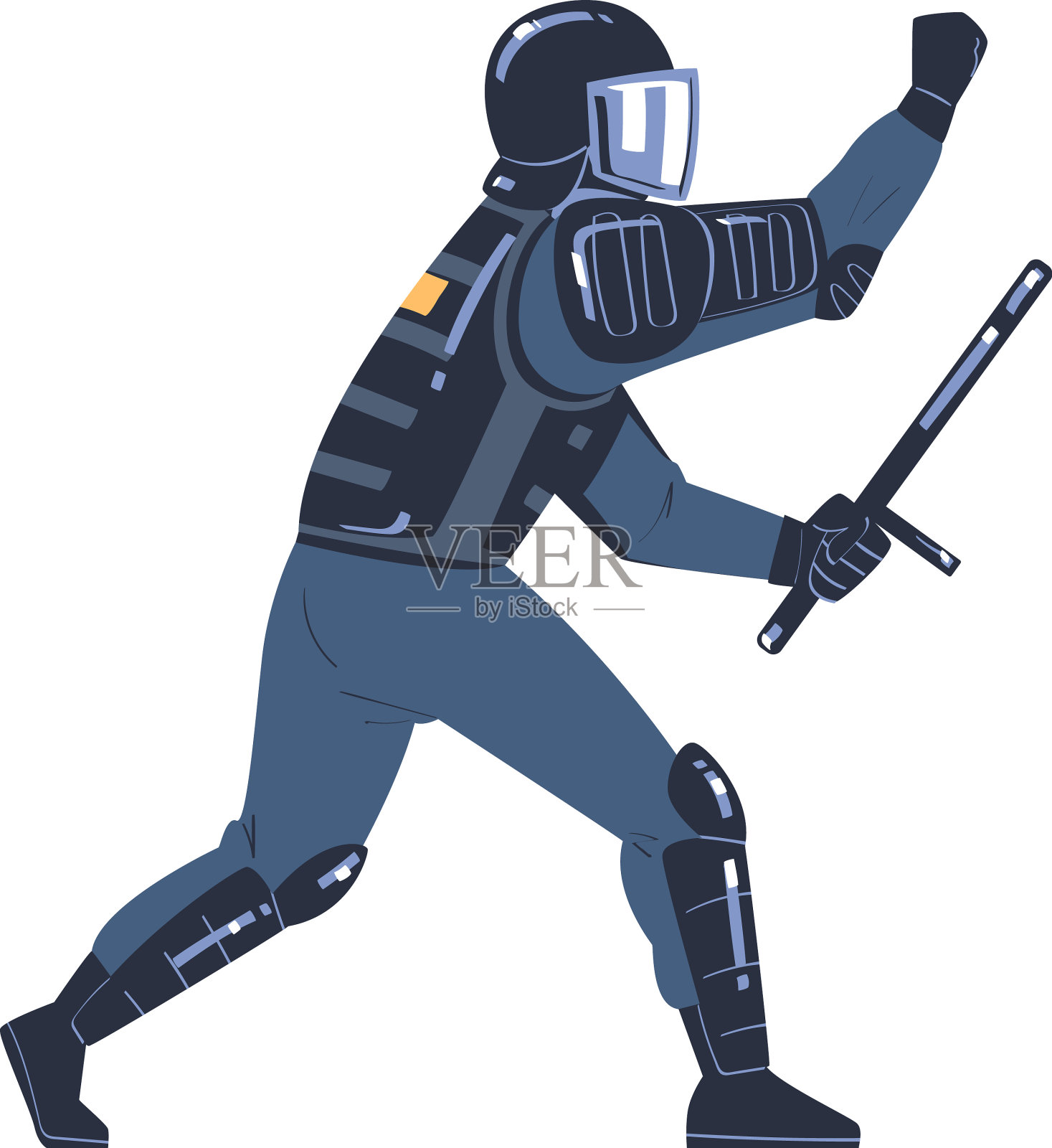 身穿制服的防暴警察和小队成员设计元素图片