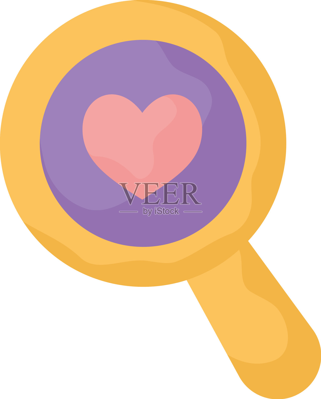 黄色放大镜设计插画图片素材