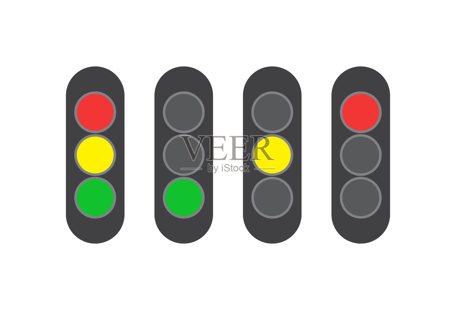 交通灯矢量集插画图片素材