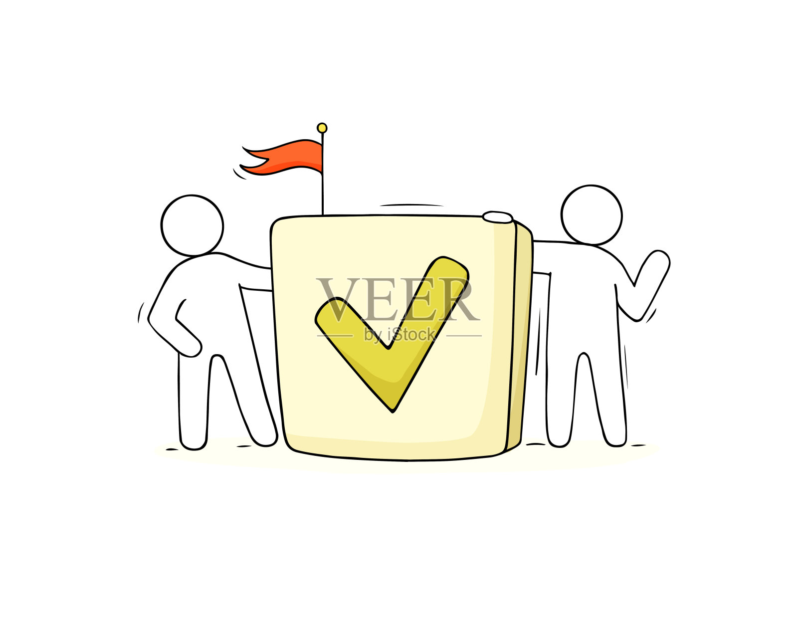 涂鸦清单与勾标记和人插画图片素材