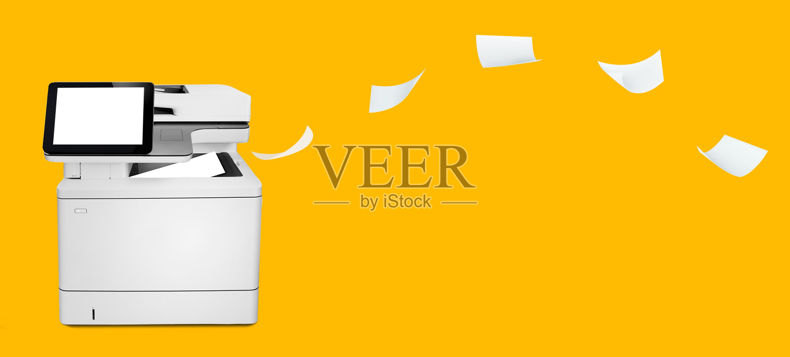 专业办公室复印机与飞行文件照片摄影图片