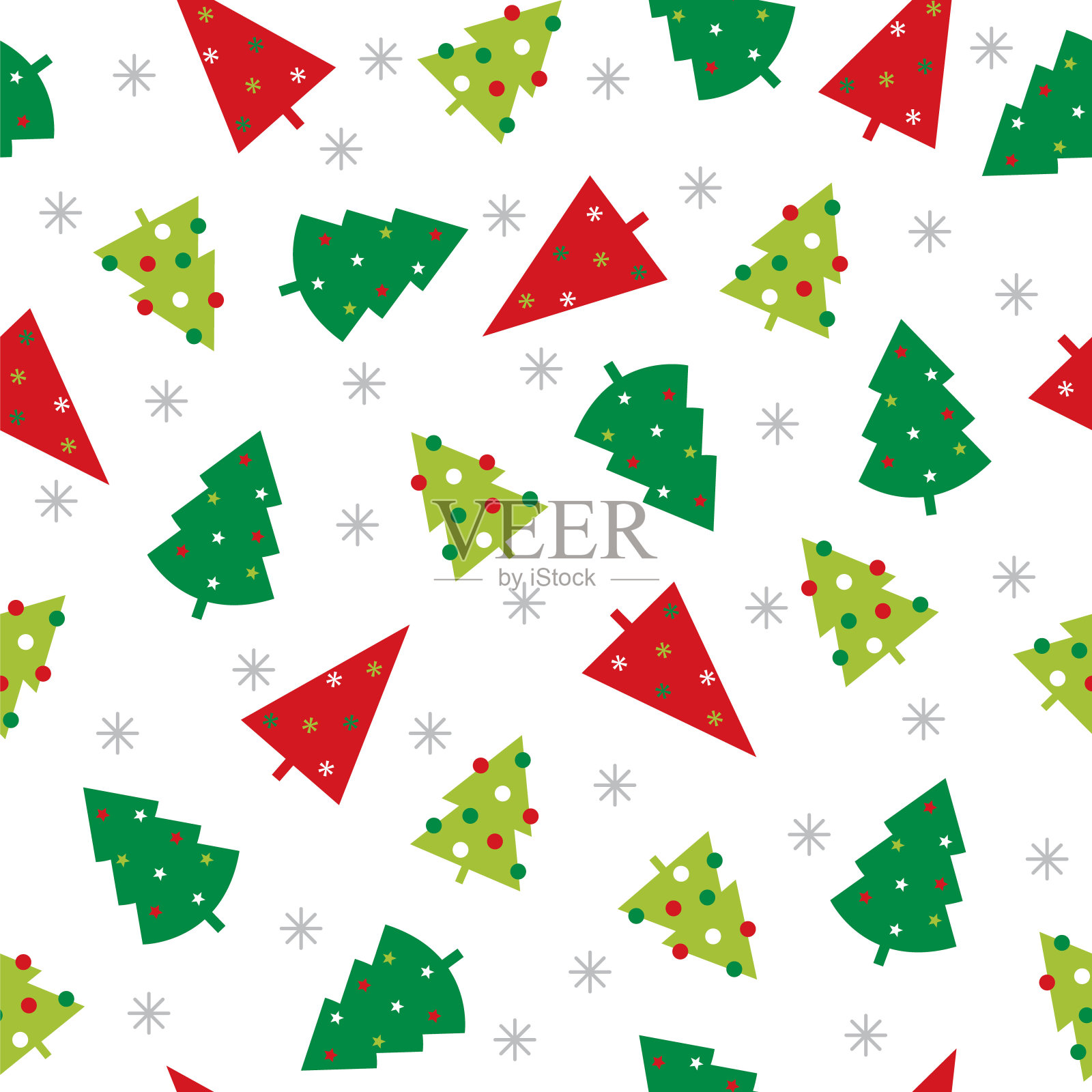 圣诞树无缝图案设计插画图片素材