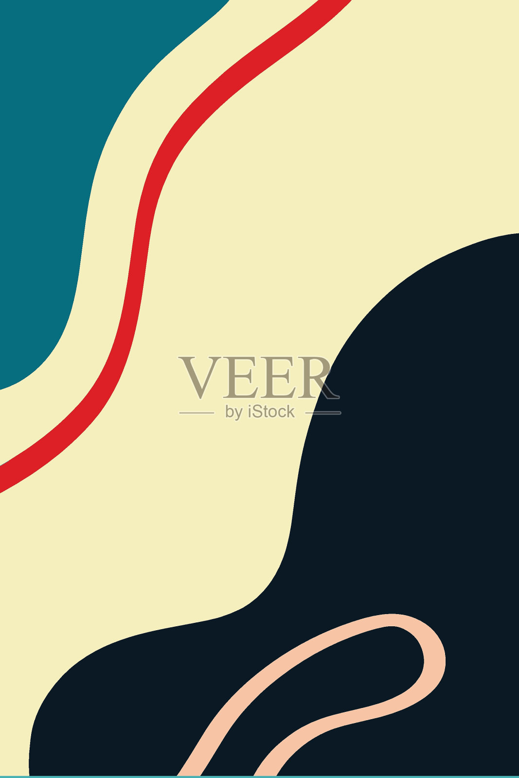 具有有机形状的抽象现代groovy模板插画图片素材