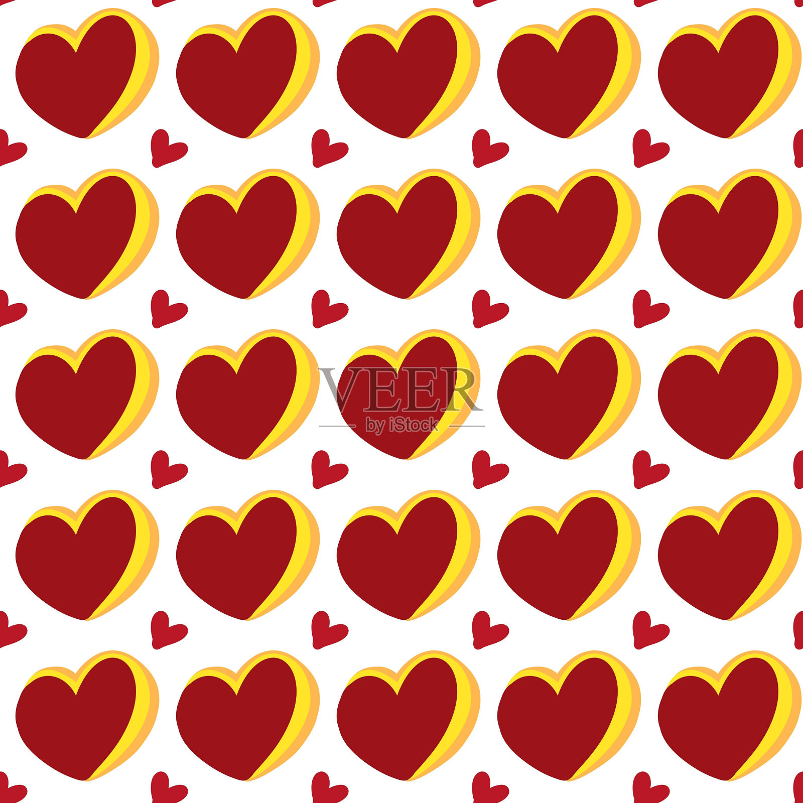 无缝的心形图案插画图片素材