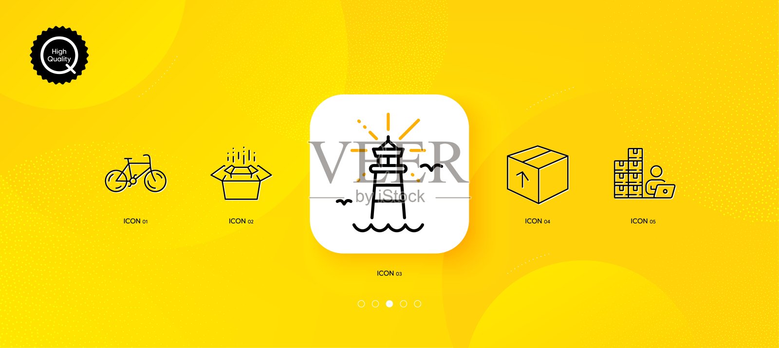 自行车,包装和库存最小线图标。对于网页应用,打印。向量图标素材