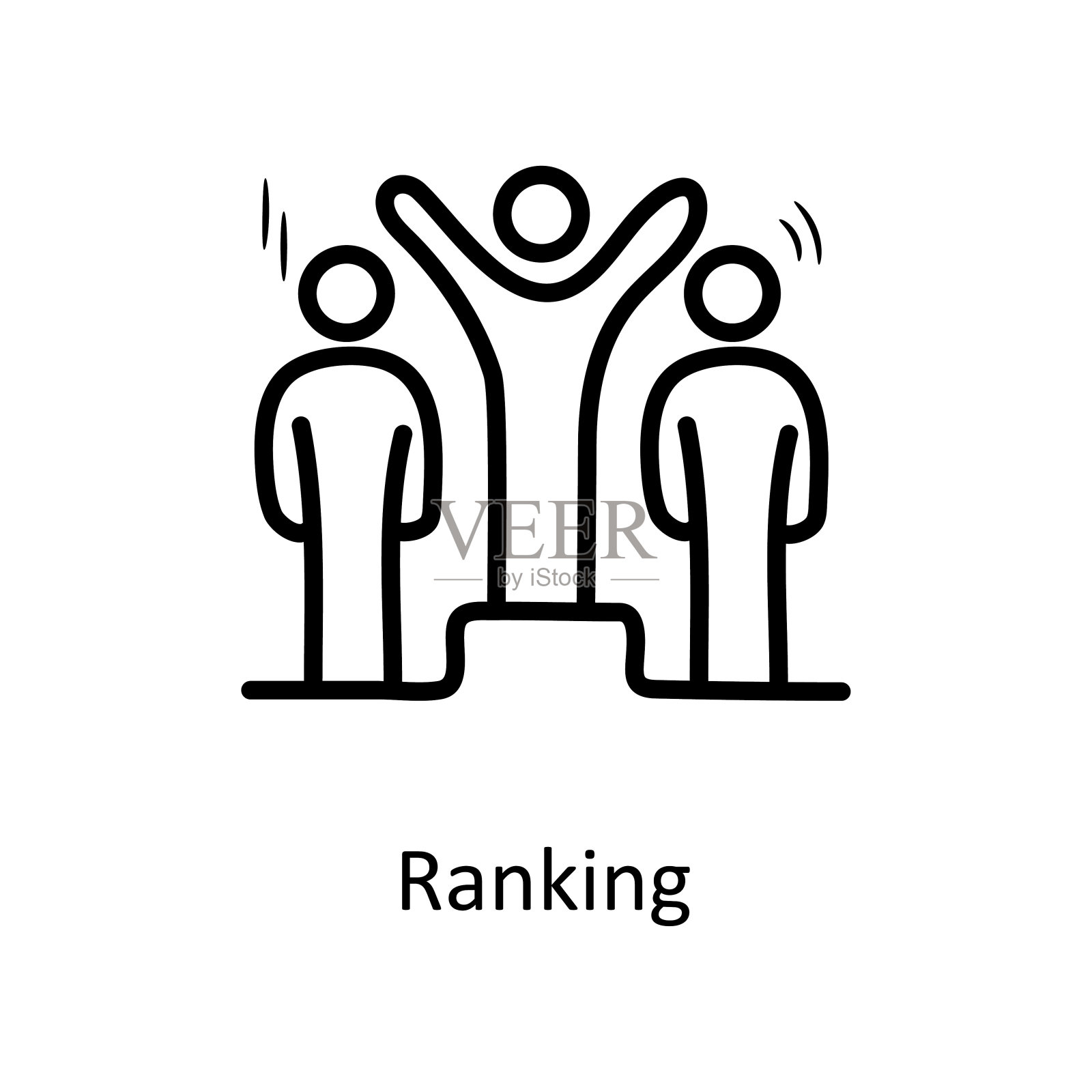 排名矢量轮廓图标设计插图。商业符号在白色背景EPS 10文件插画图片素材