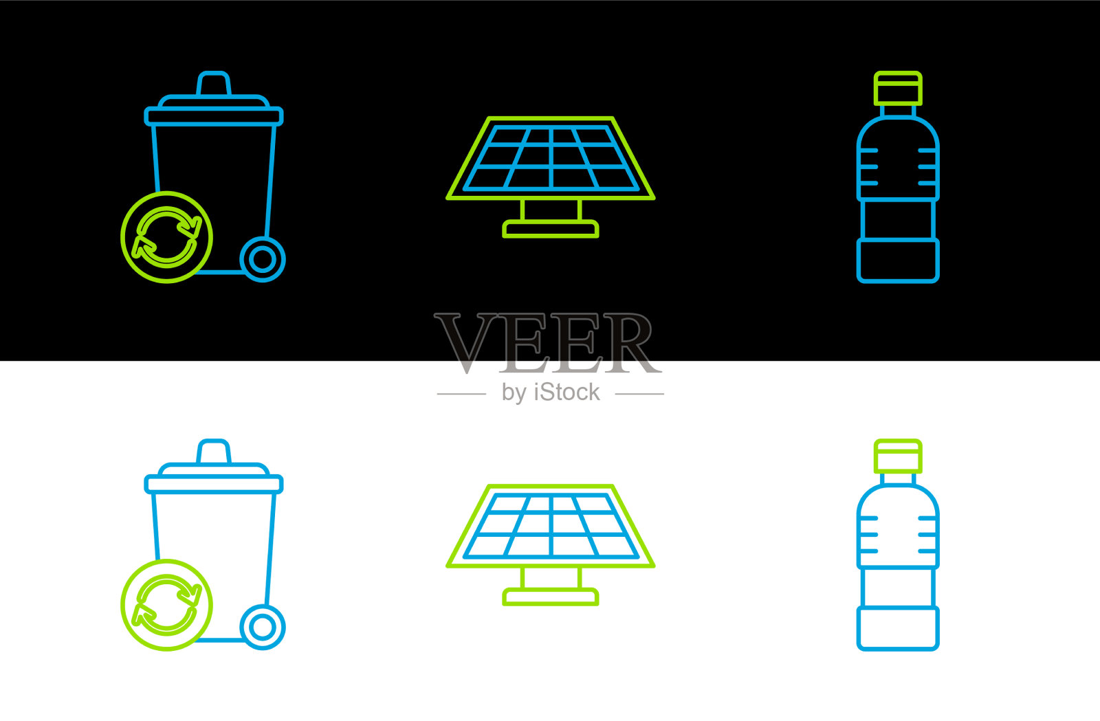 将水回收箱的线瓶设置为可回收图标素材