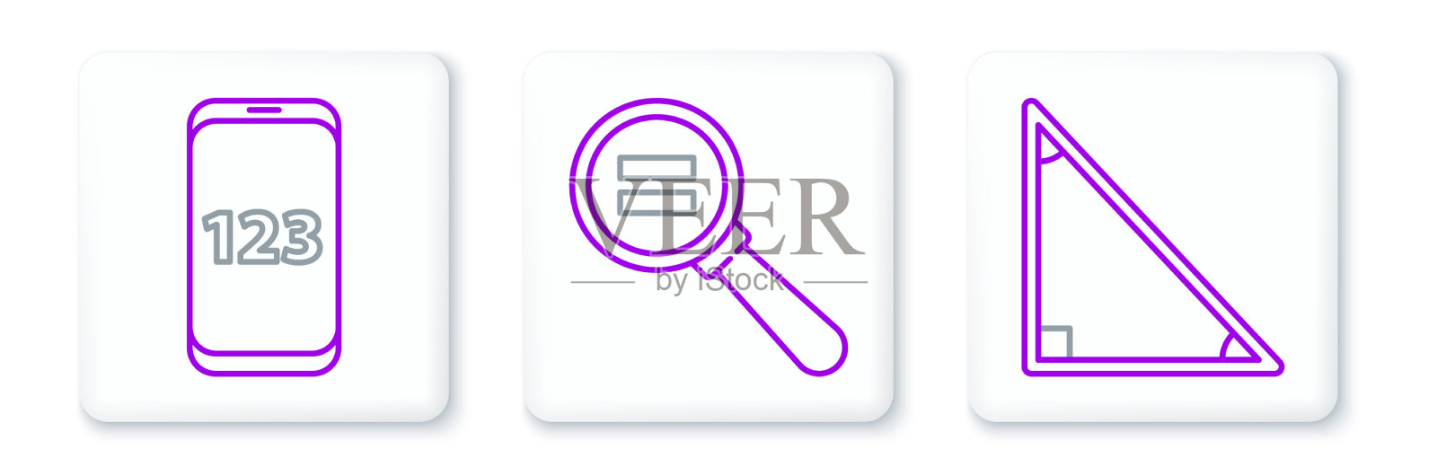 设置线三角数学移动计算器图标素材