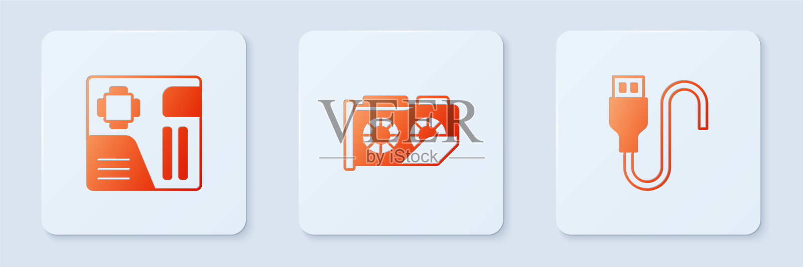 设置视频显卡主板数字芯片图标素材