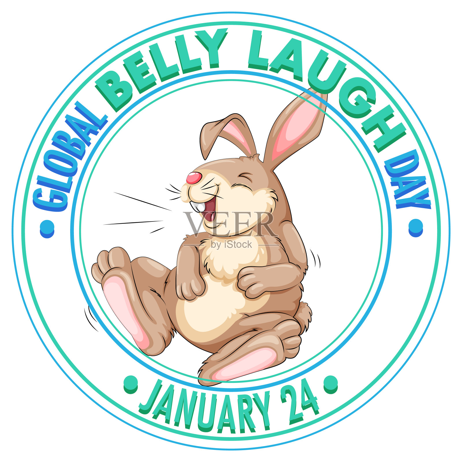 全球捧腹日标志横幅插画图片素材