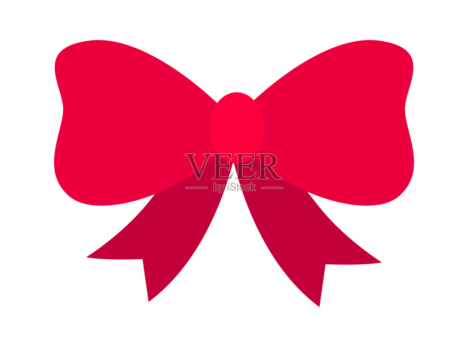 红色系的蝴蝶结。矢量图设计元素图片