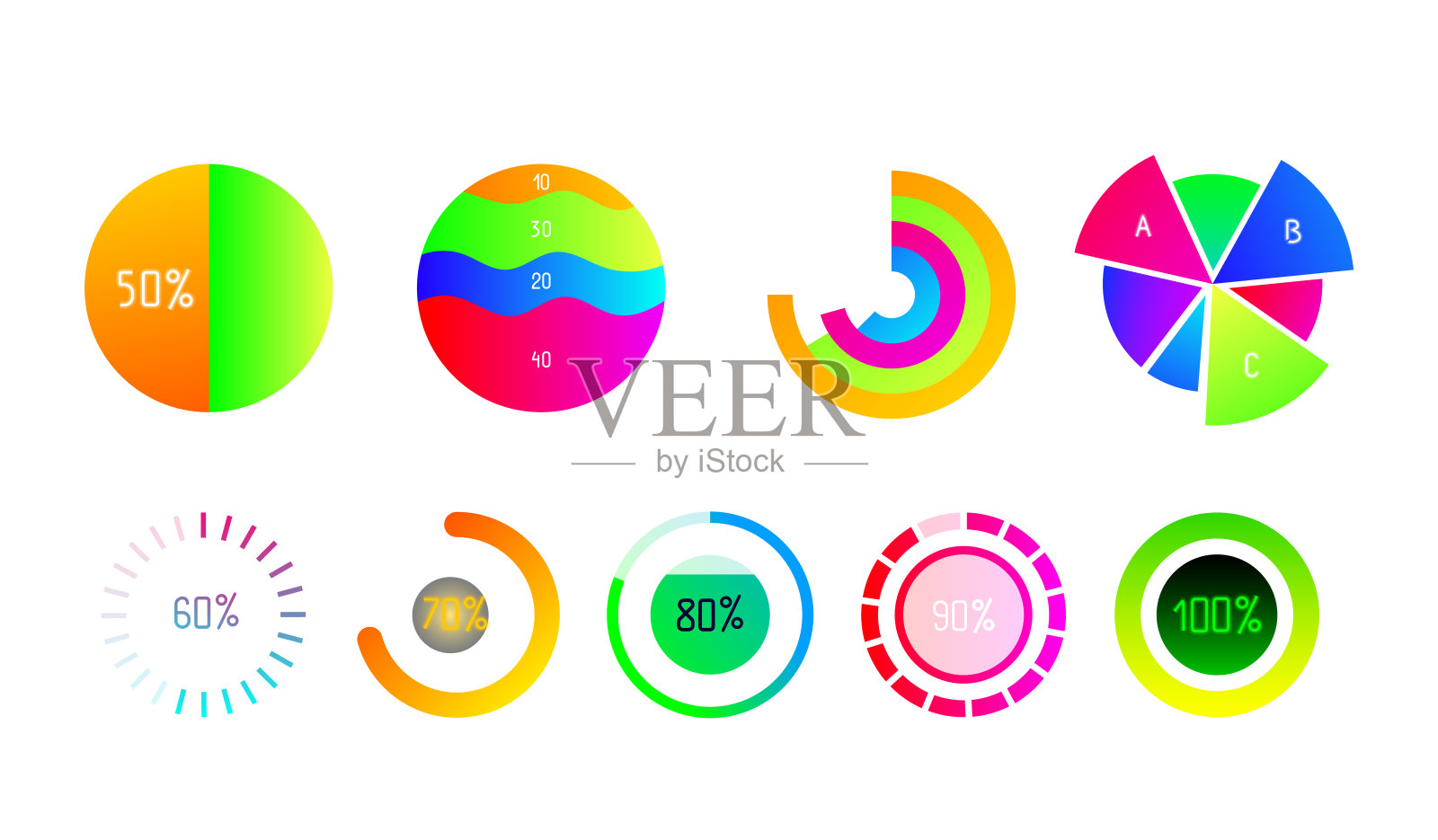 业务统计表格,增长图表。报告在信息图表,卡通风格矢量插图,孤立在白色。图标素材