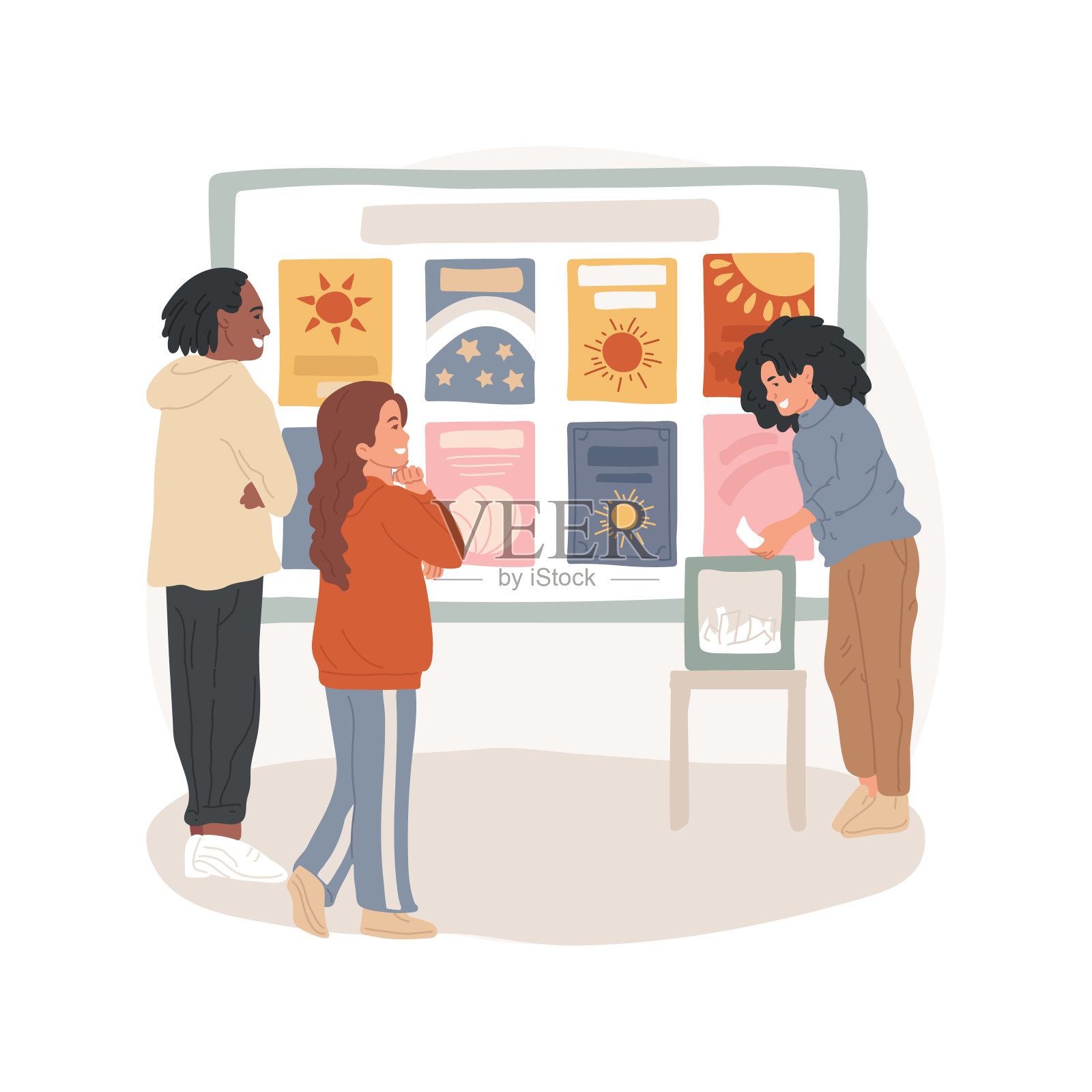 选择一个孤立的卡通矢量插图封面。插画图片素材