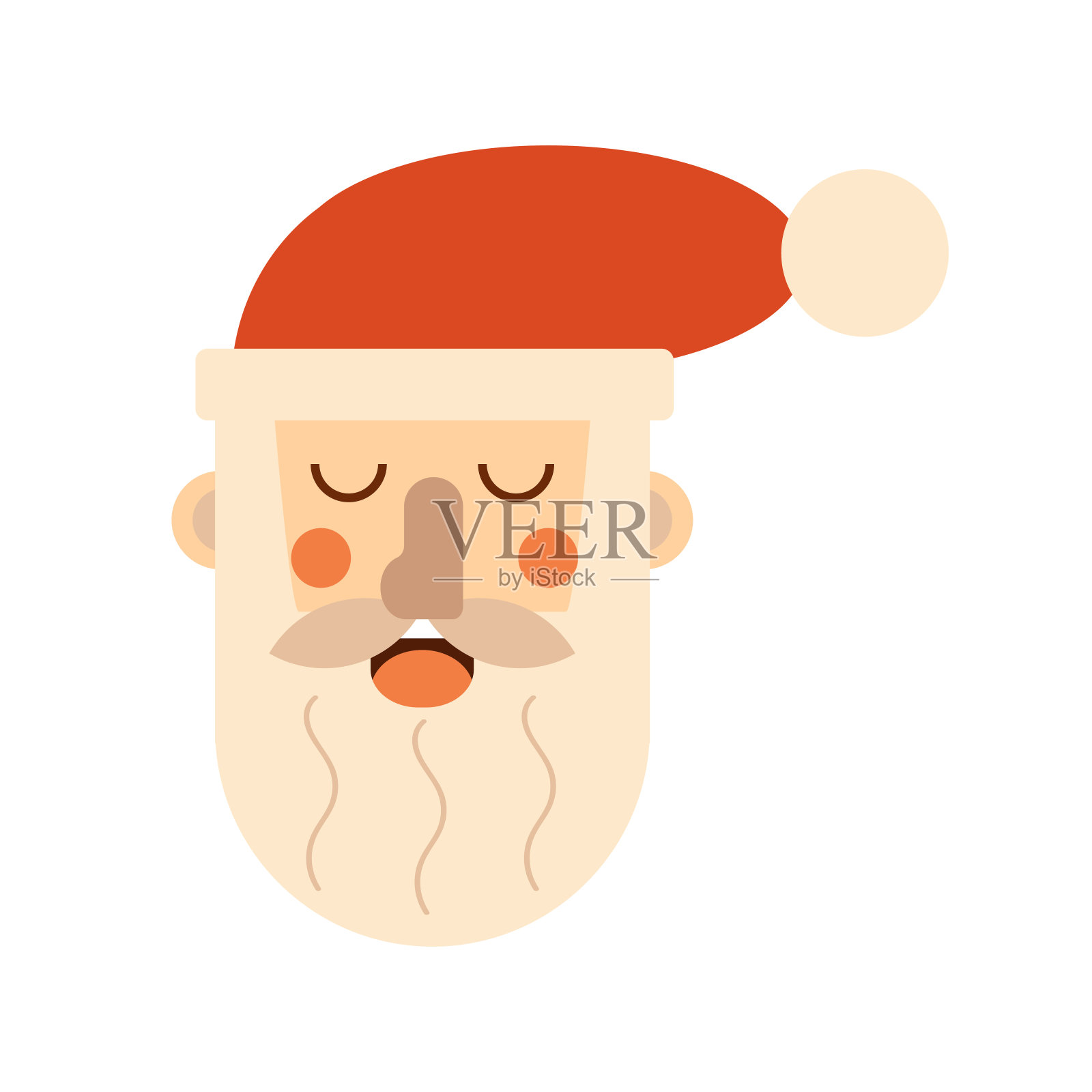 几何圣诞老人性格,圣诞老人脸,圣诞老人头孤立元素。时髦的几何风格。矢量插图。插画图片素材