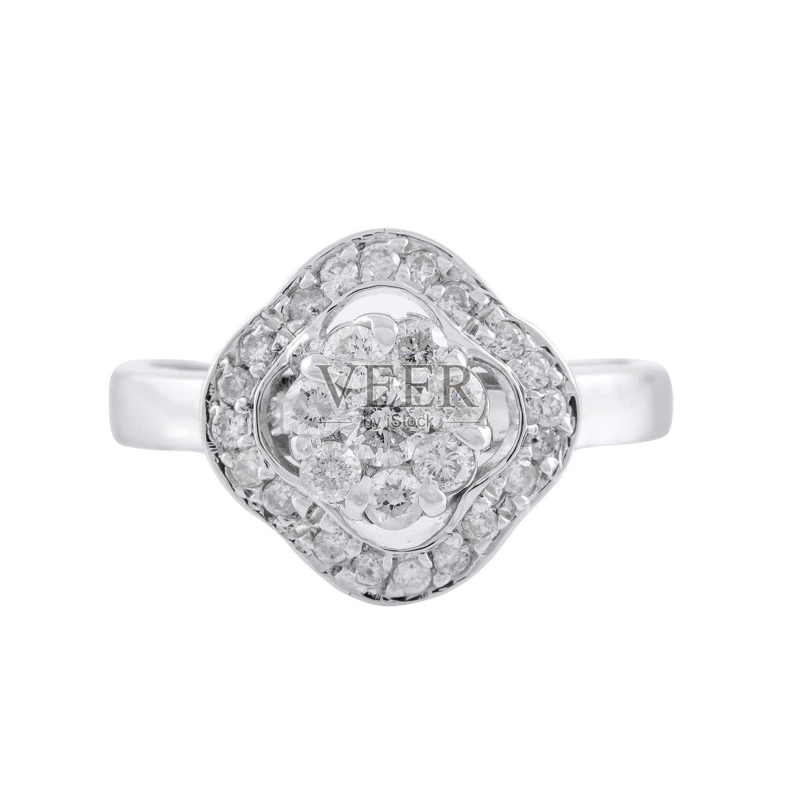 特写一个女人的银钻石戒指作为结婚戒指照片摄影图片