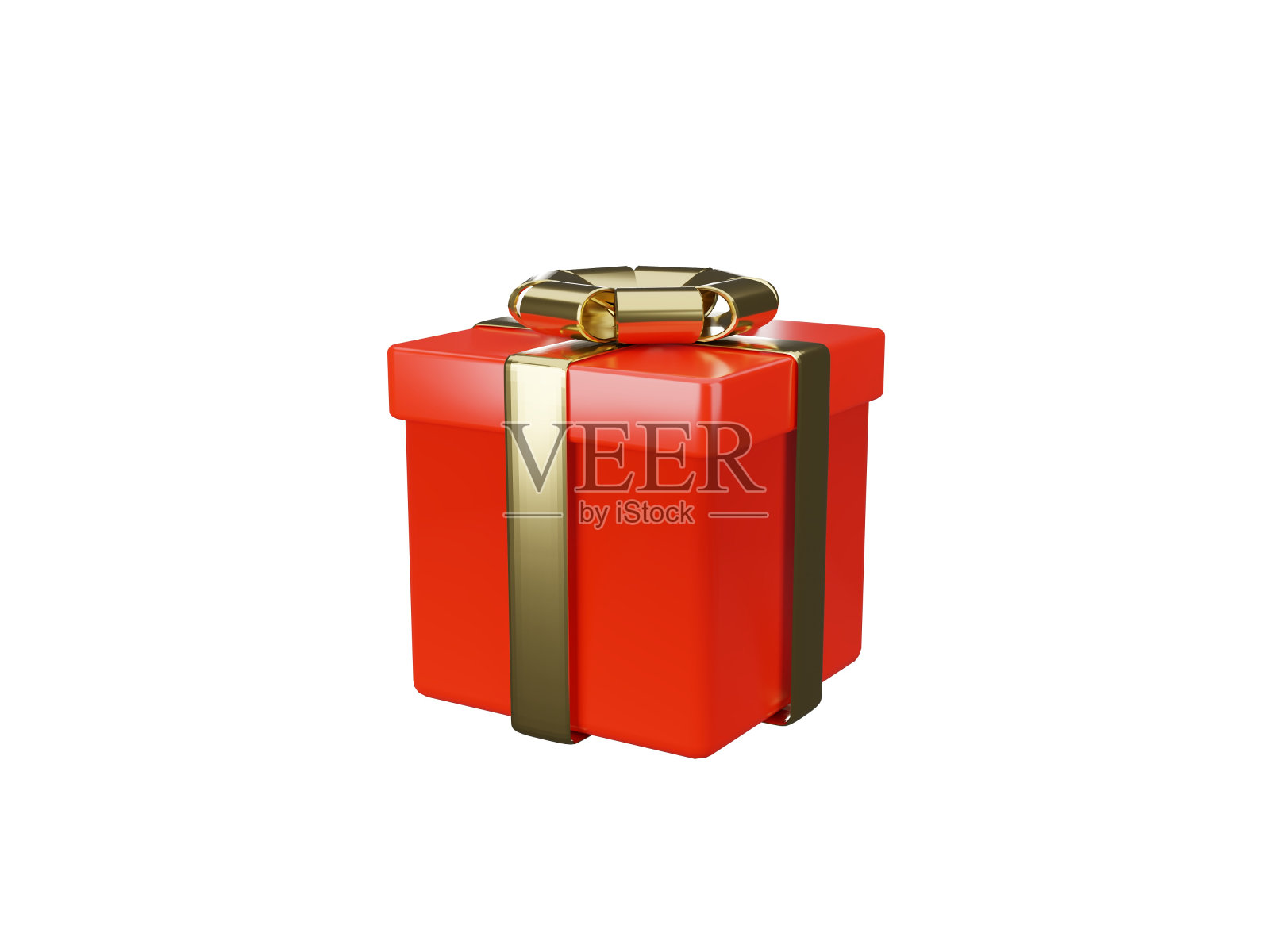 3d渲染封闭的红色礼品盒在白色背景,孤立照片摄影图片