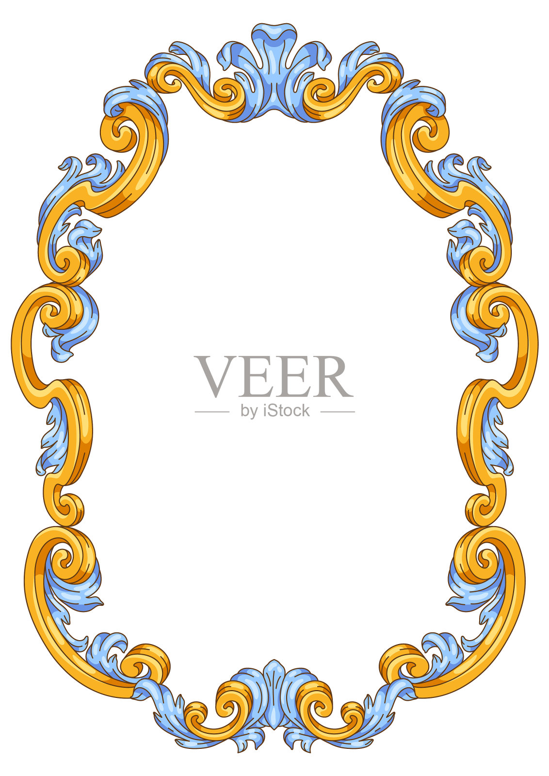 巴洛克风格的装饰性花框插画图片素材