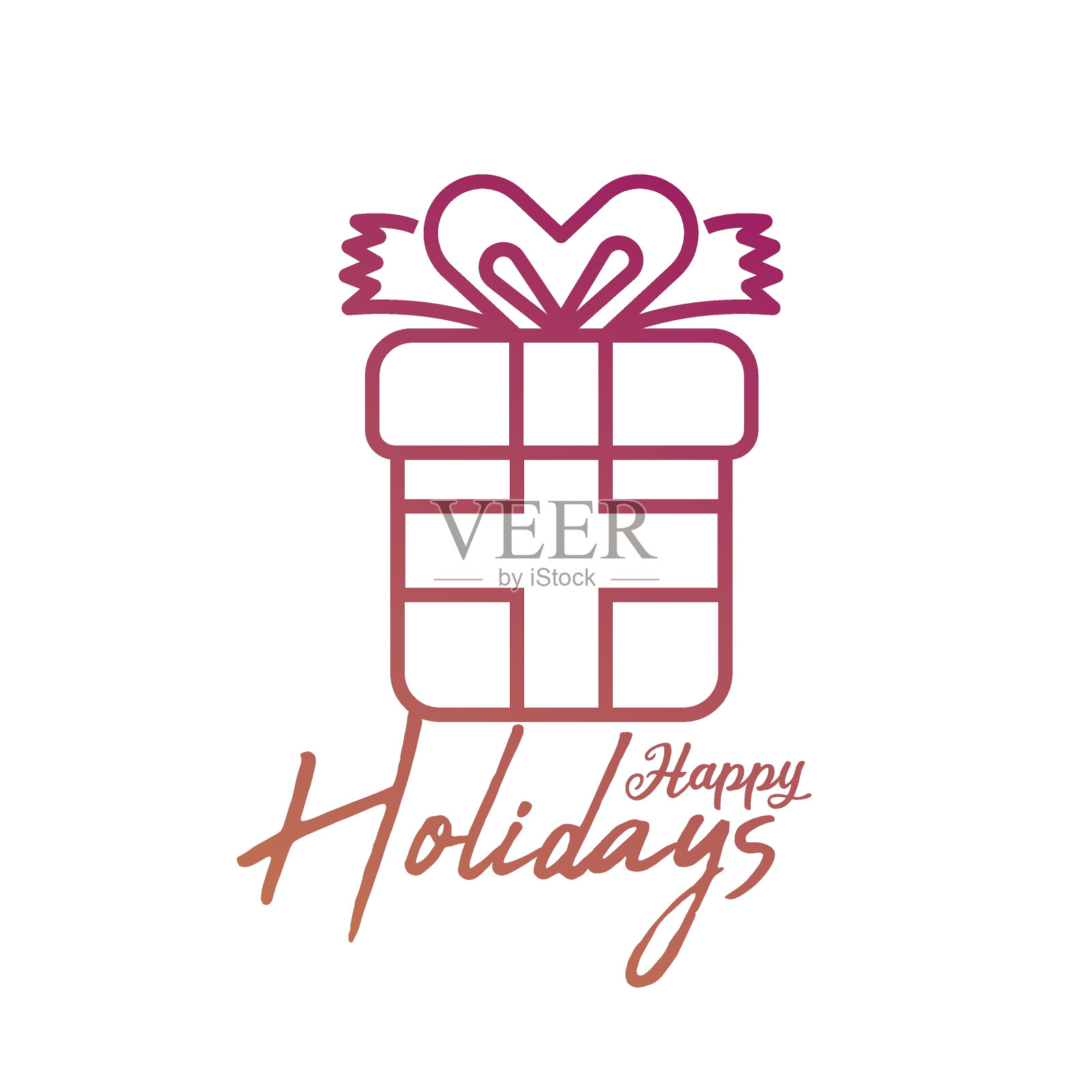 圣诞和节日礼品购物概念。孤立的白色背景。可编辑的矢量。插画图片素材