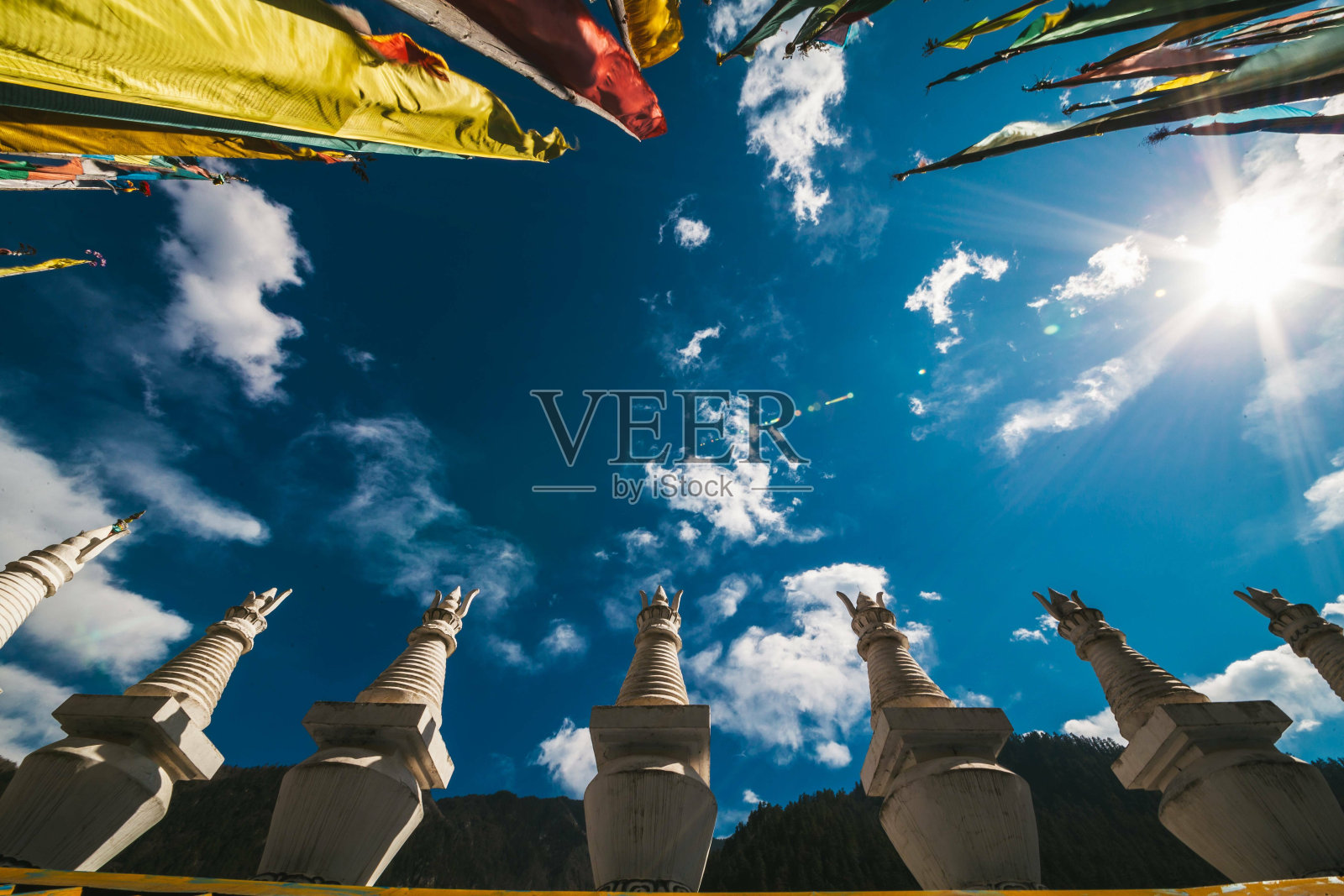 加德满都山谷的低角度拍摄,冈仁波齐科拉照片摄影图片