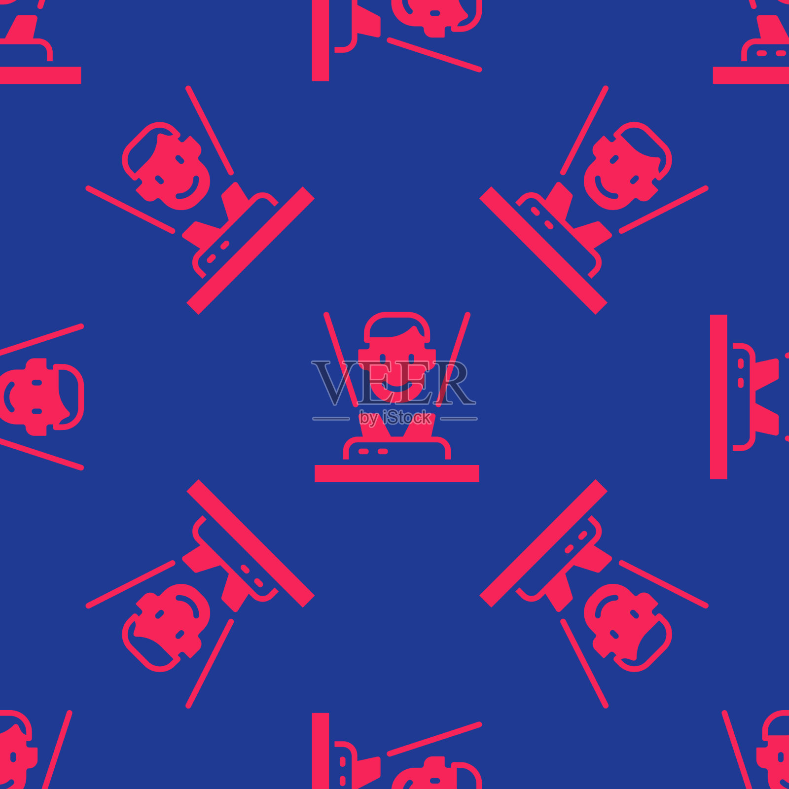 红色全息图图标隔离无缝图案上插画图片素材