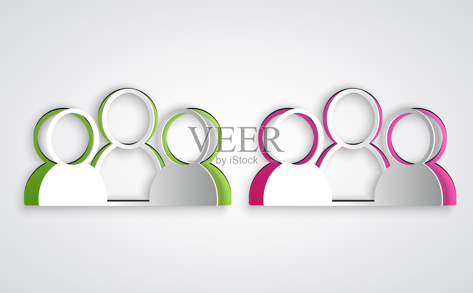 剪纸会议图标孤立在灰色背景图标素材