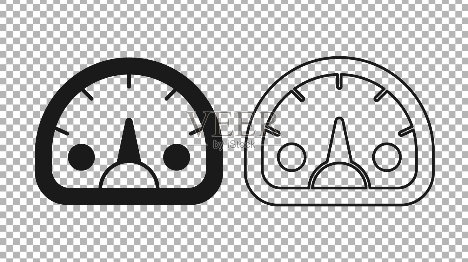 黑色速度计图标隔离透明图标素材