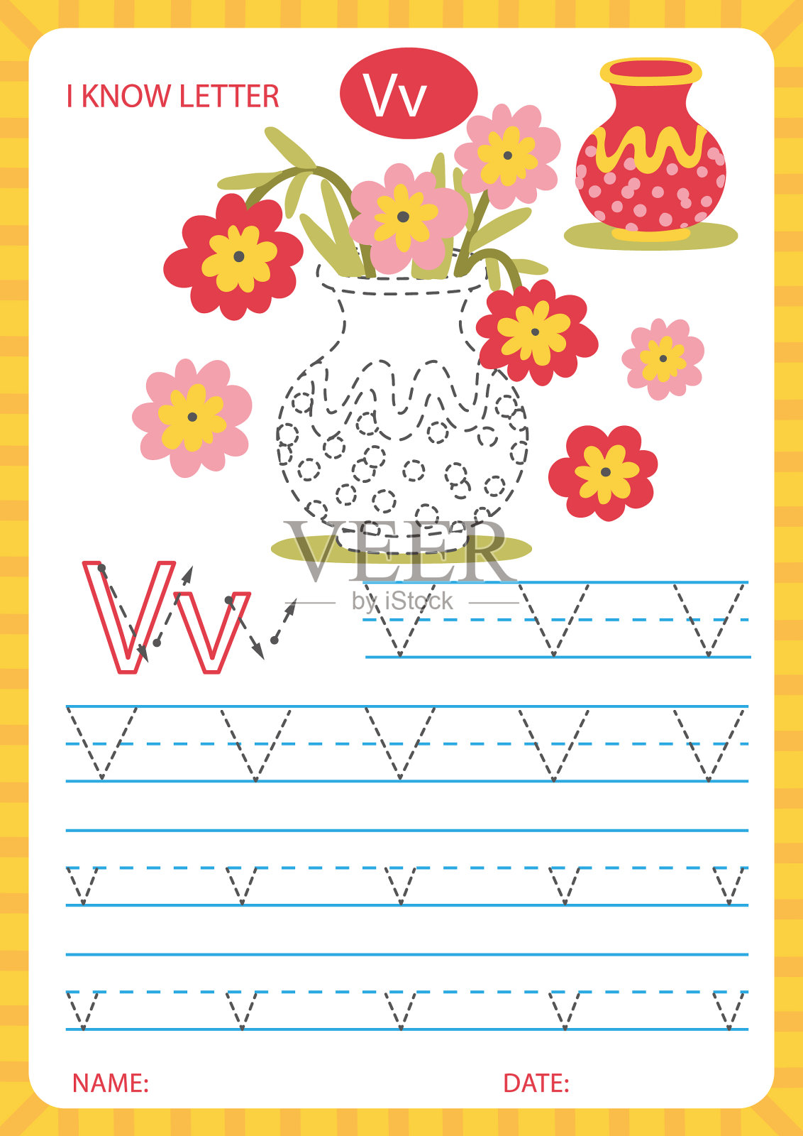 手绘跟踪工作表模板插画图片素材