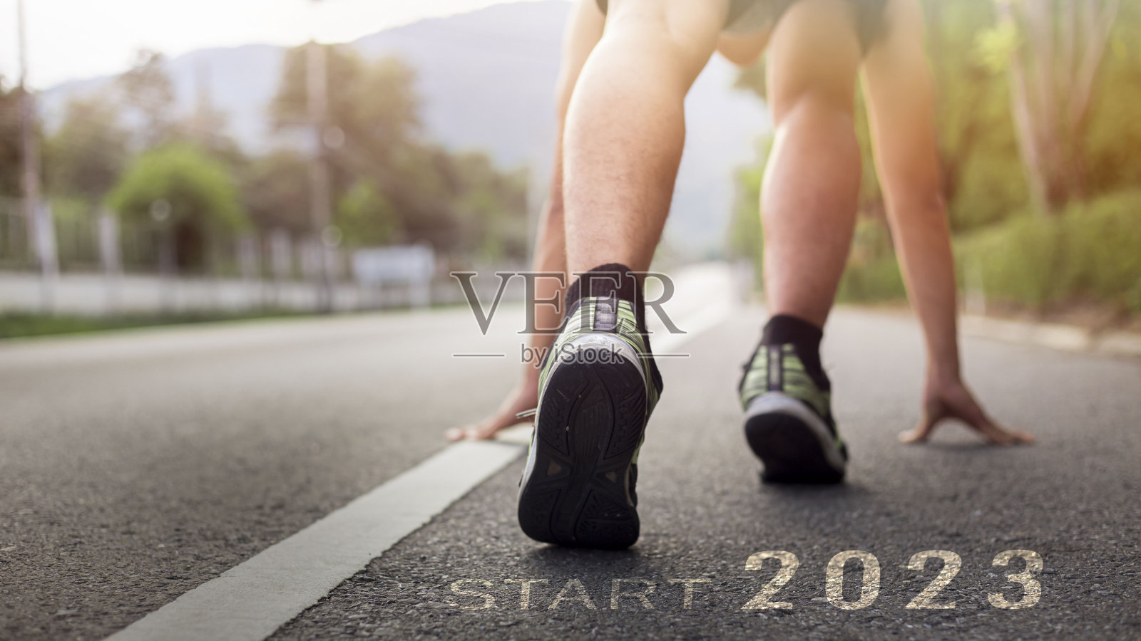 开始新的2023年规划目标的概念,目标和挑战或职业道路,商业战略,机会和变化。照片摄影图片