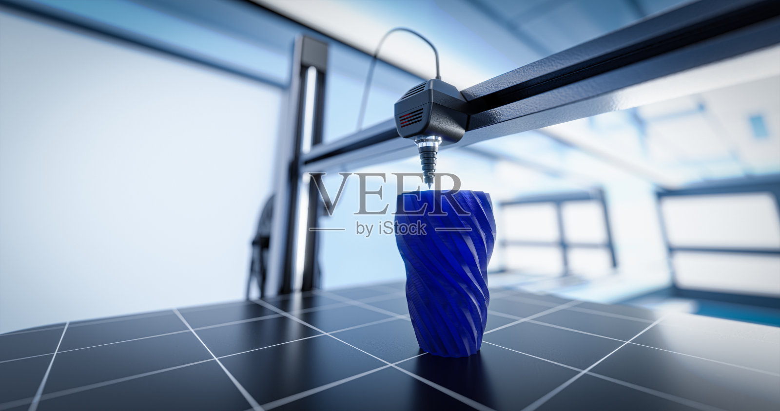 3d打印的花瓶有一个奇特的图案照片摄影图片