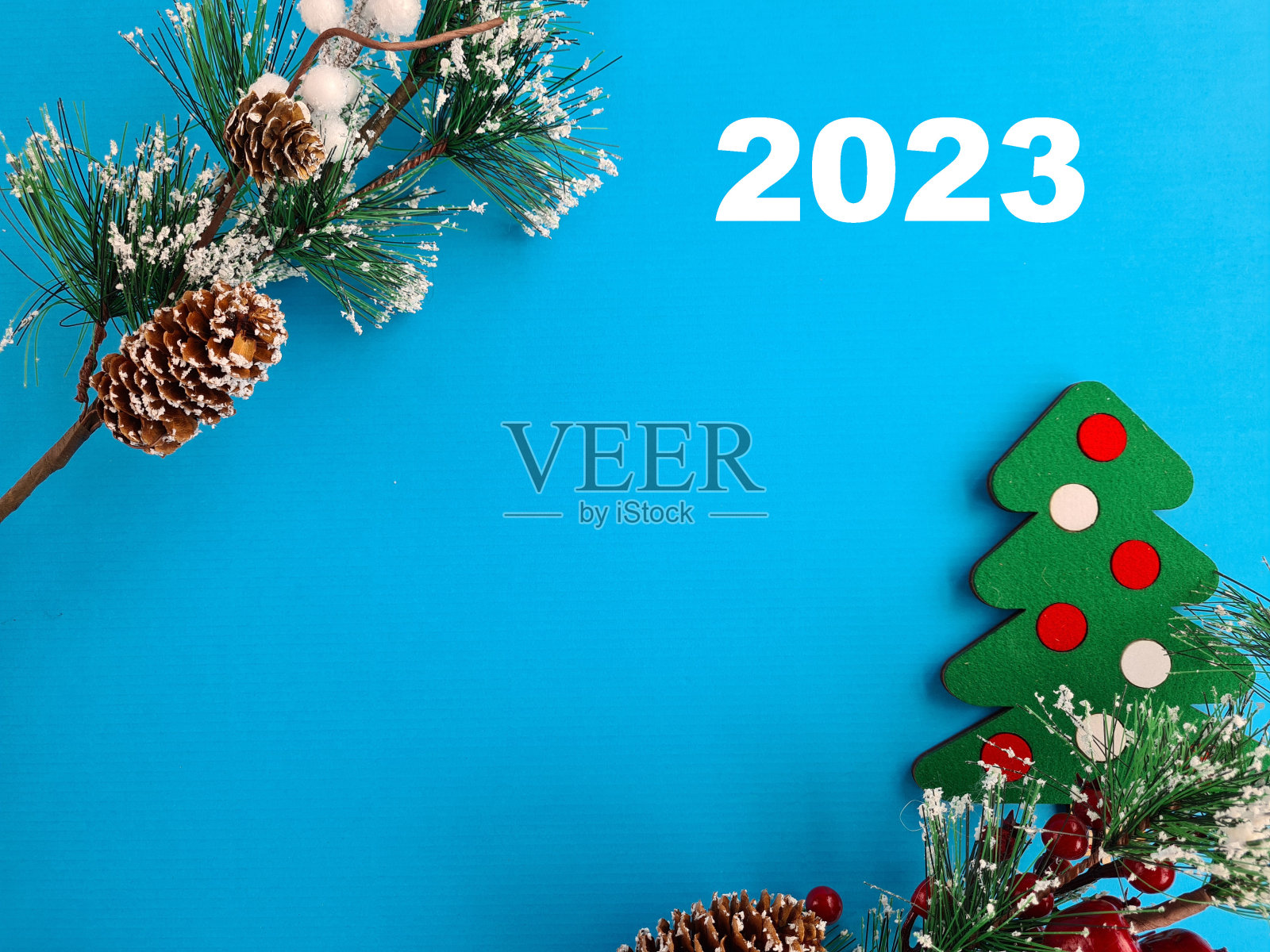 2023年圣诞贺卡,边框横幅,新年快乐照片摄影图片