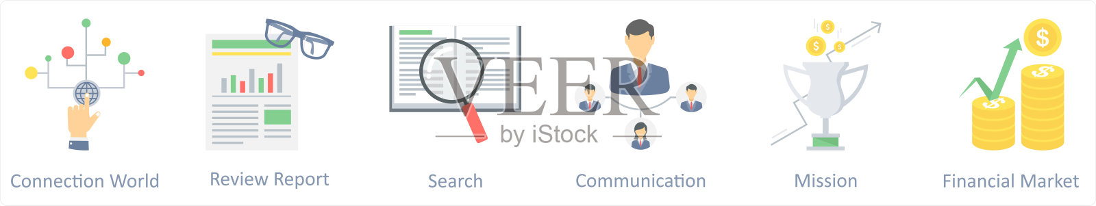 连接世界,回顾报告插画图片素材