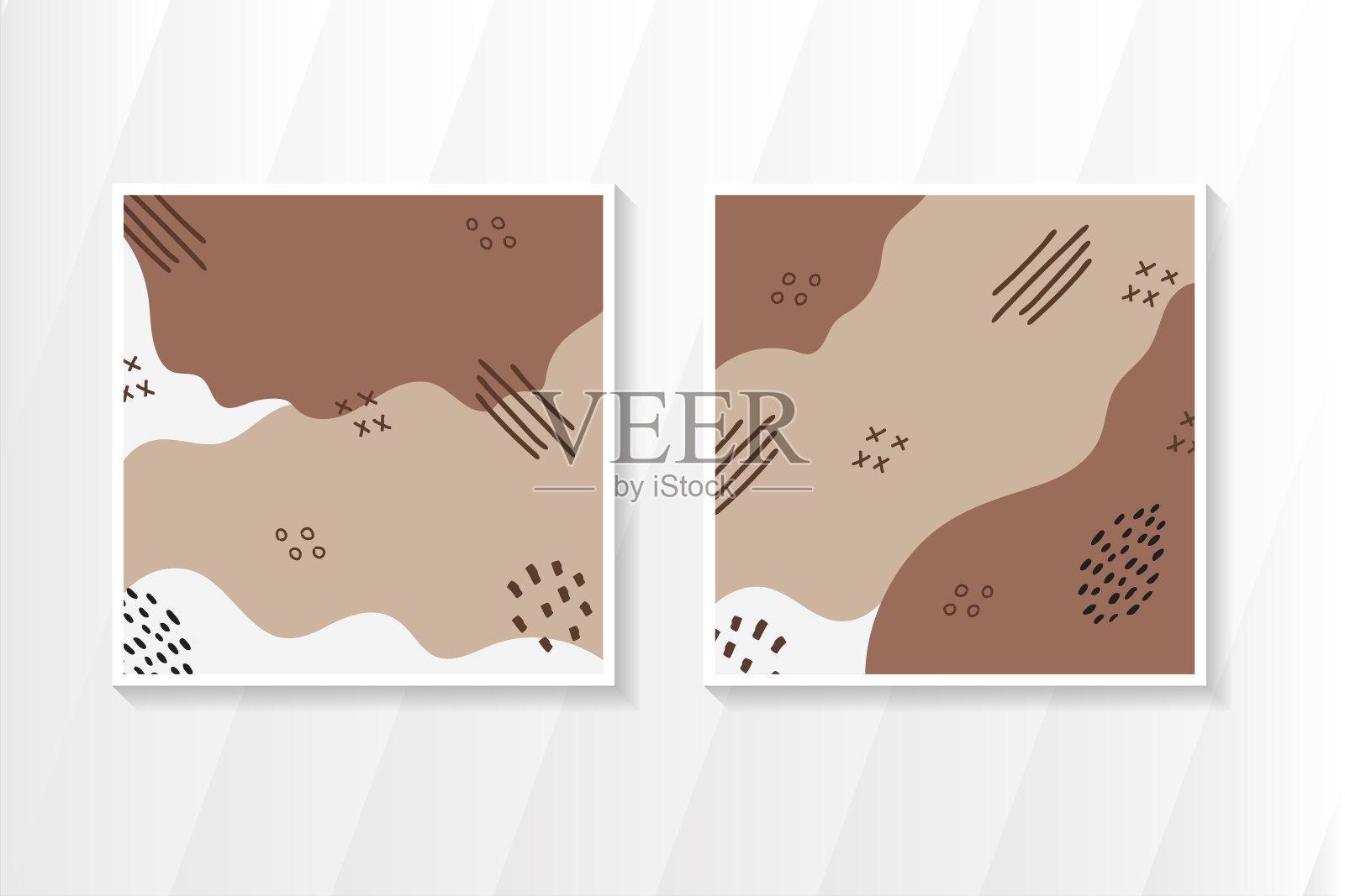 社交网络帖子的现代模板。圆,对角线和液体元素插画图片素材