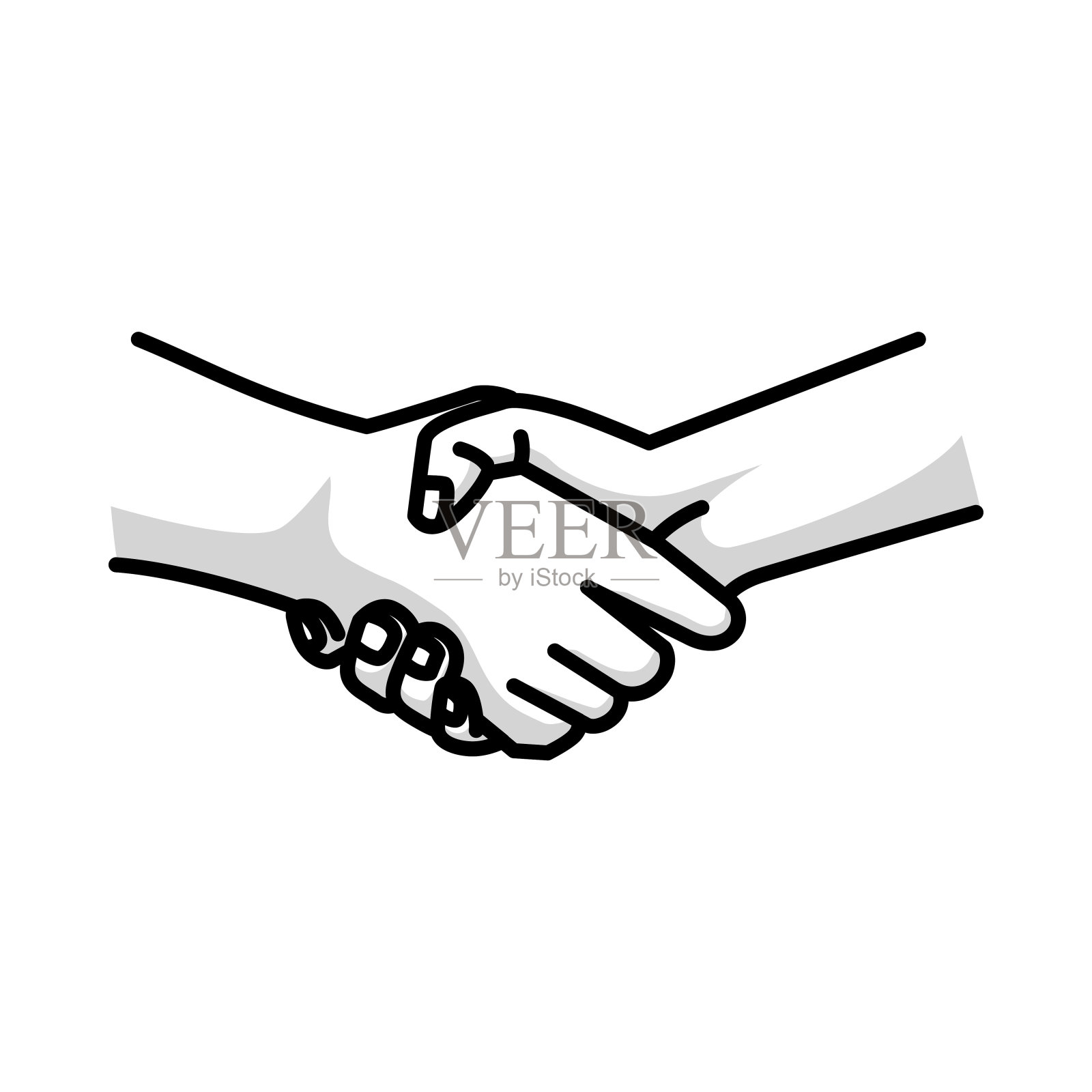 握手矢量图。握手的象征。适用于协议,交易符号,或祝贺问候。插画图片素材