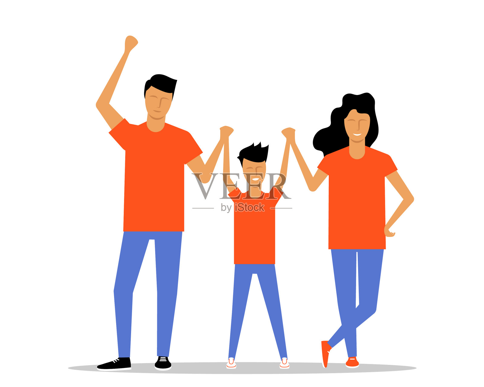 家庭团队一起参加运动爸爸妈妈设计元素图片