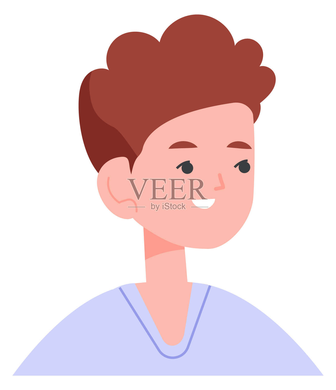 小男孩的肖像。快乐微笑的孩子化身插画图片素材