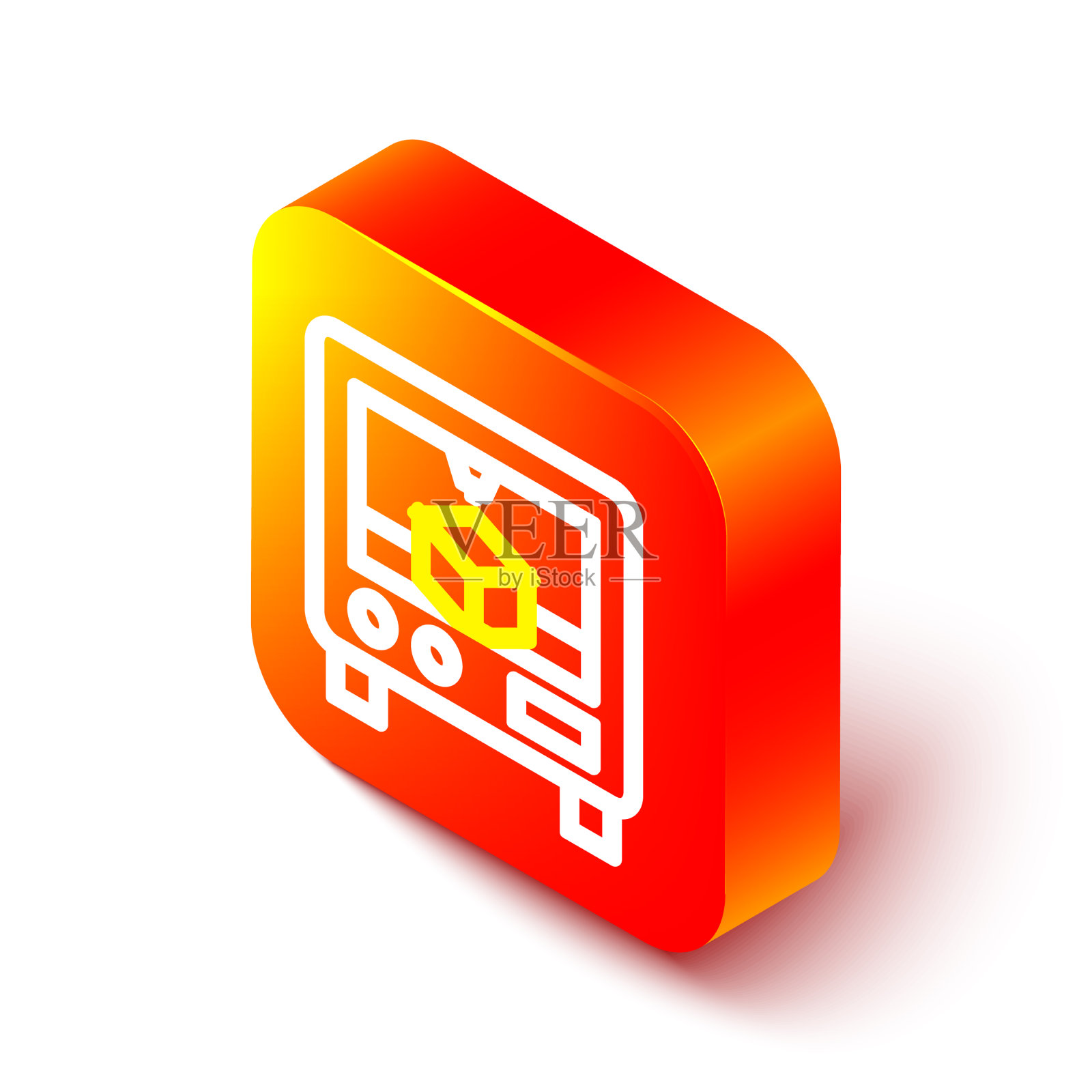 等距线3d打印机图标隔离在白色图标素材