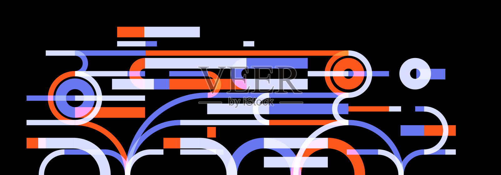 几何背景与圆和线矢量艺术,抽象构图技术方案,平面最小技术系统。插画图片素材