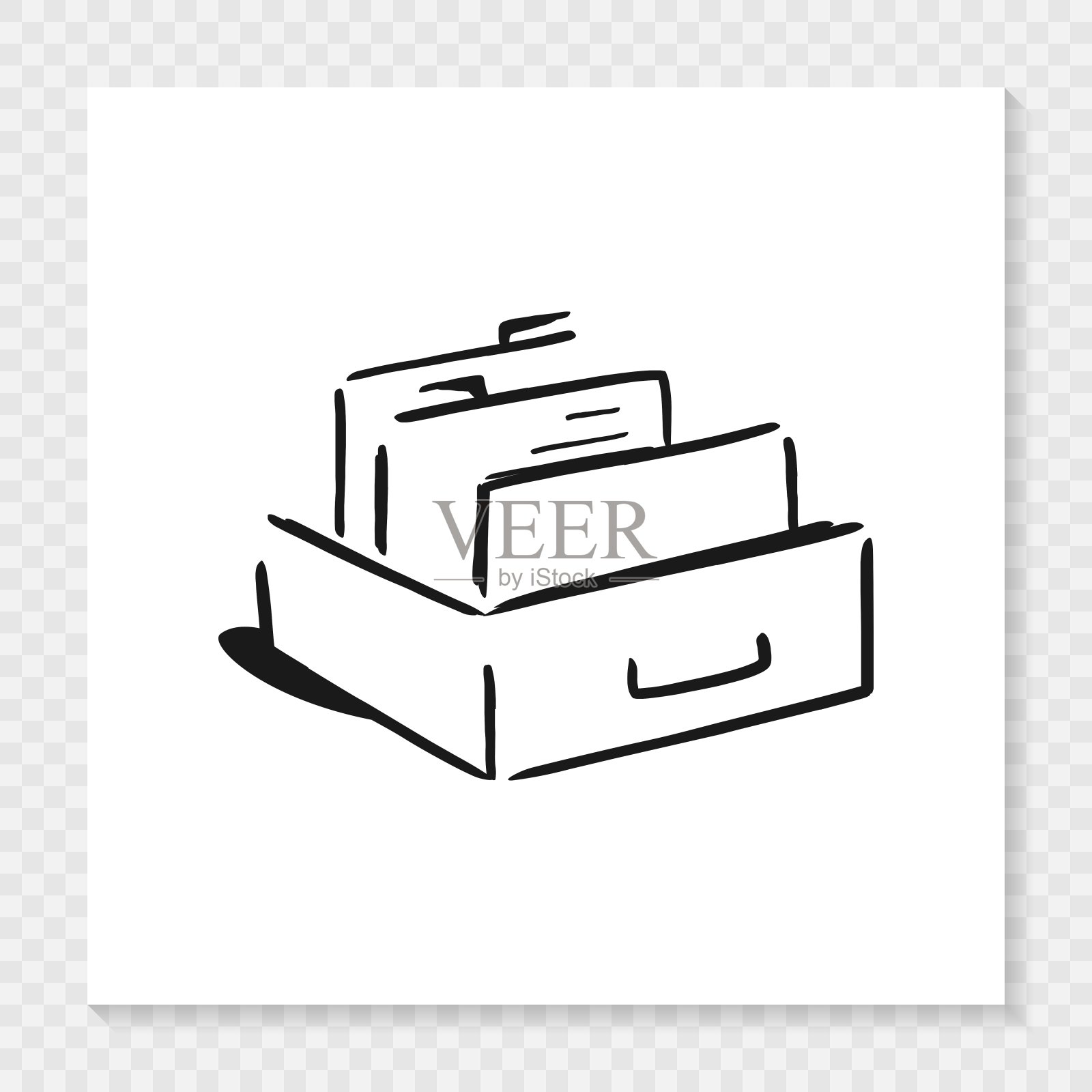 注册文件手绘图标隔离在白名单背景。矢量EPS 10插画图片素材