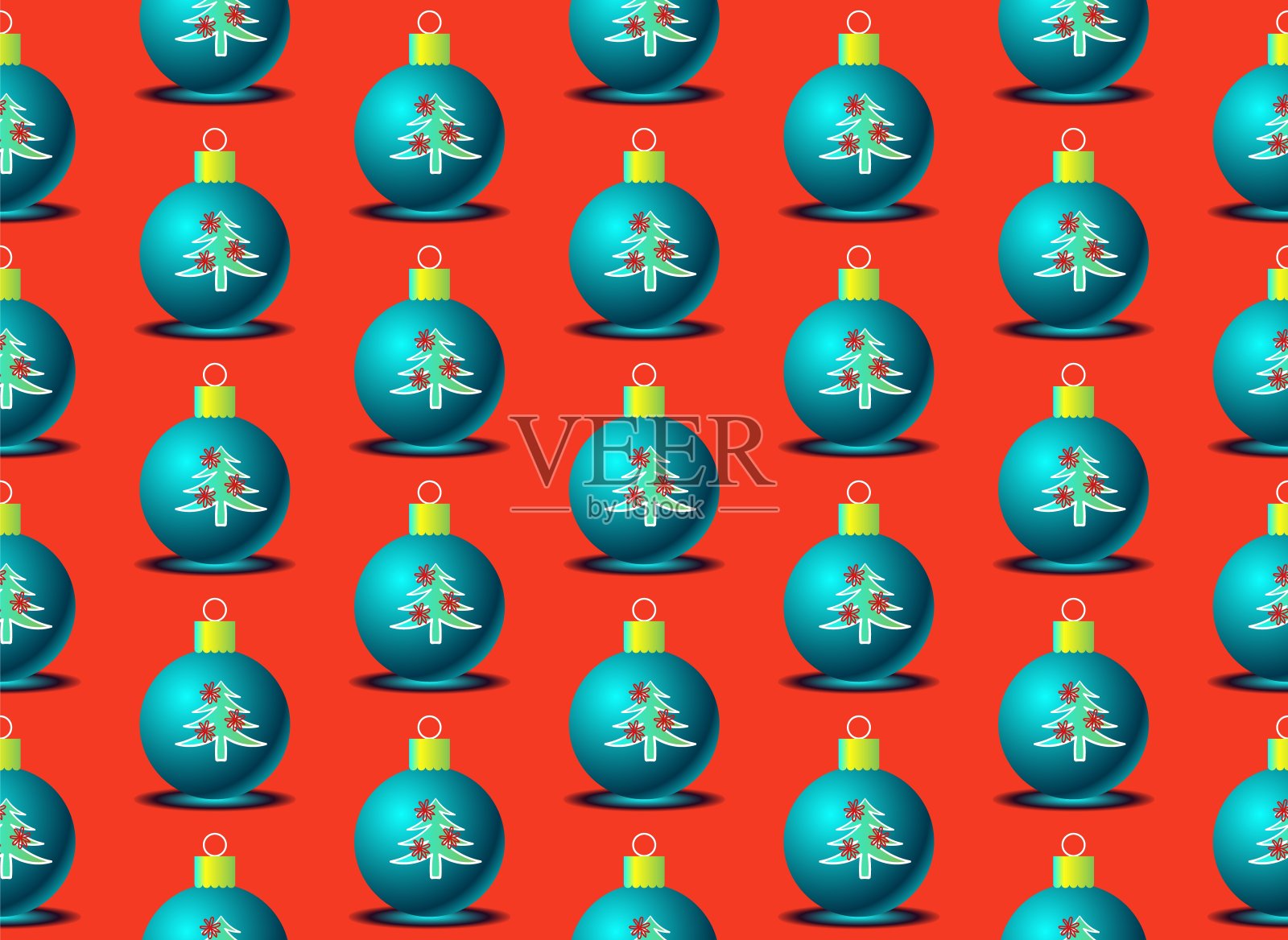 明亮诱人的圣诞玩具,无缝的矢量图案插画图片素材