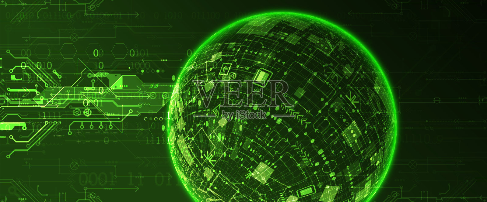 球体主题矢量插图。数字技术背景。插画图片素材