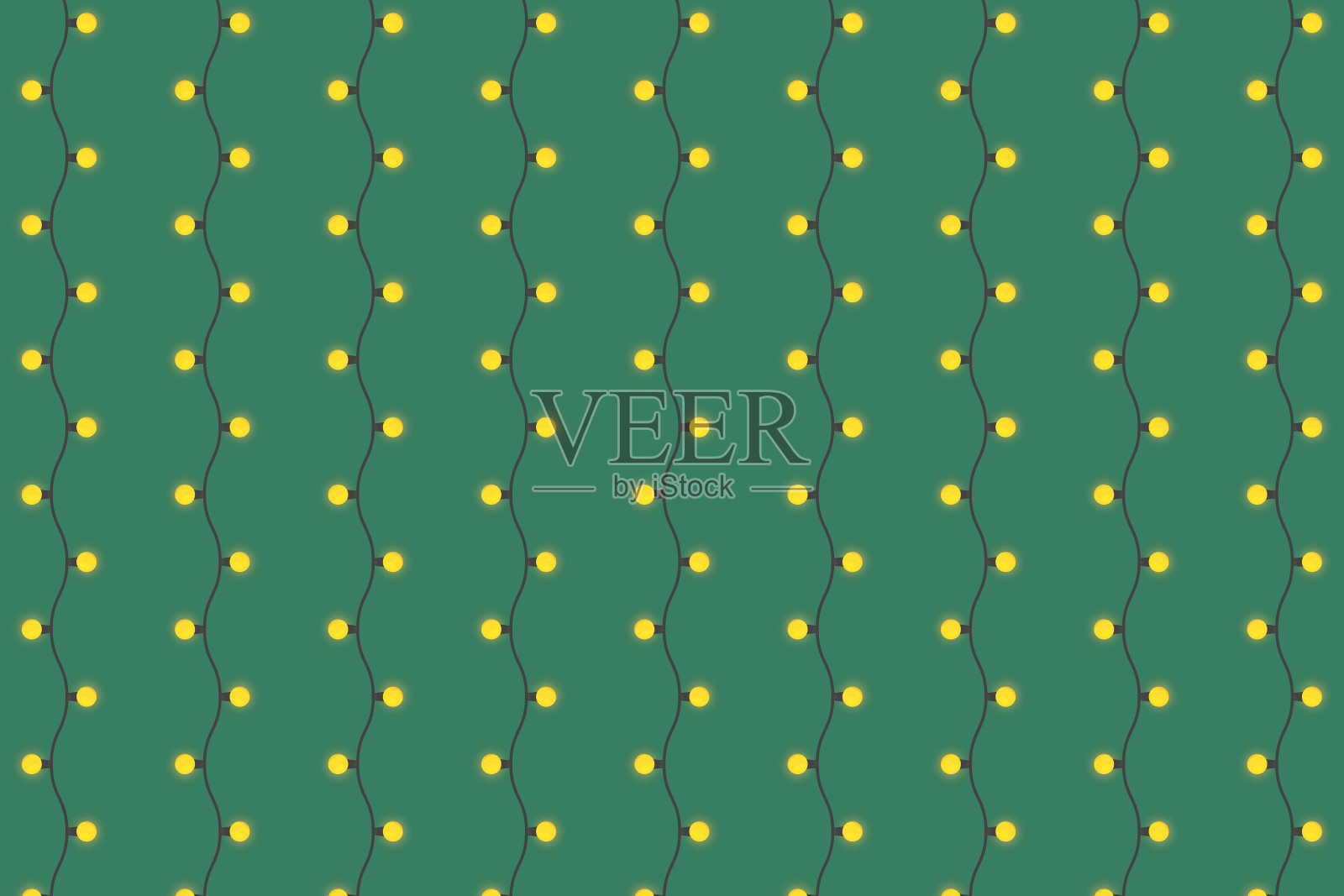 发光的圣诞树灯幕-矢量插图插画图片素材